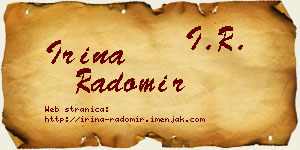 Irina Radomir vizit kartica